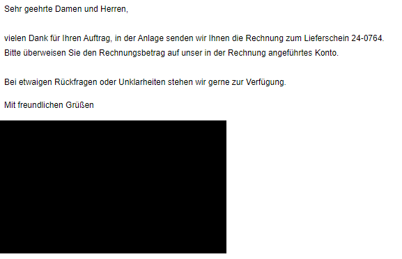 Die ursprüngliche Mail die analysiert wurde